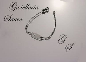 Bracciale in argento con targhetta per bambini