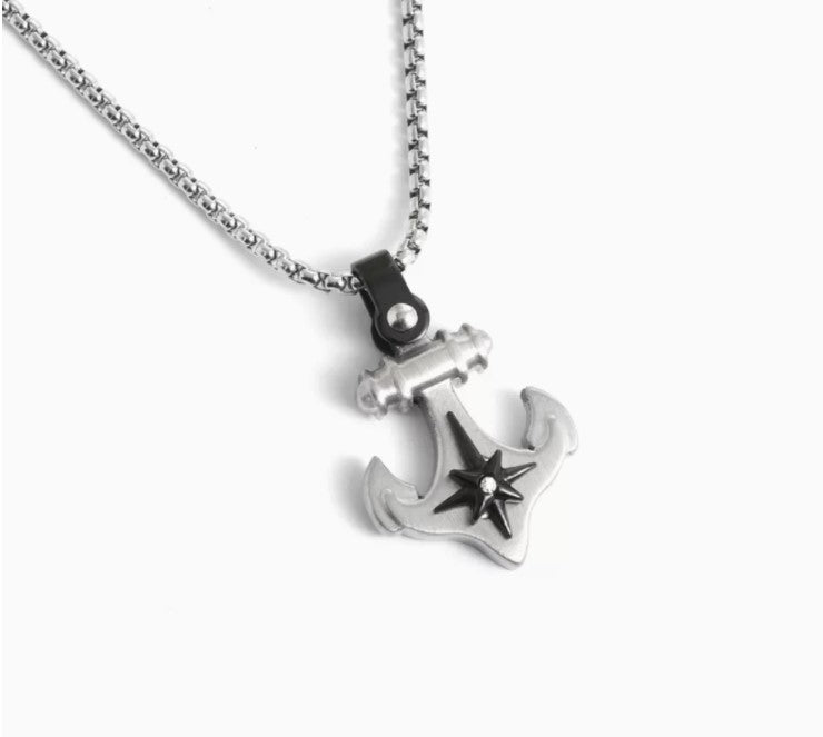 Collana in acciaio con ancora