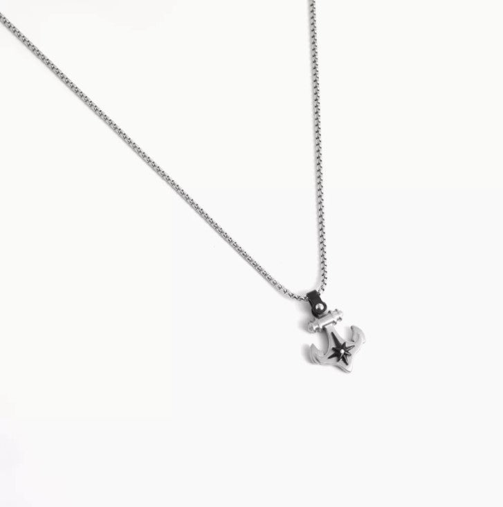 Collana in acciaio con ancora