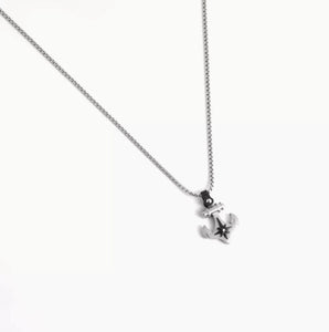 Collana in acciaio con ancora