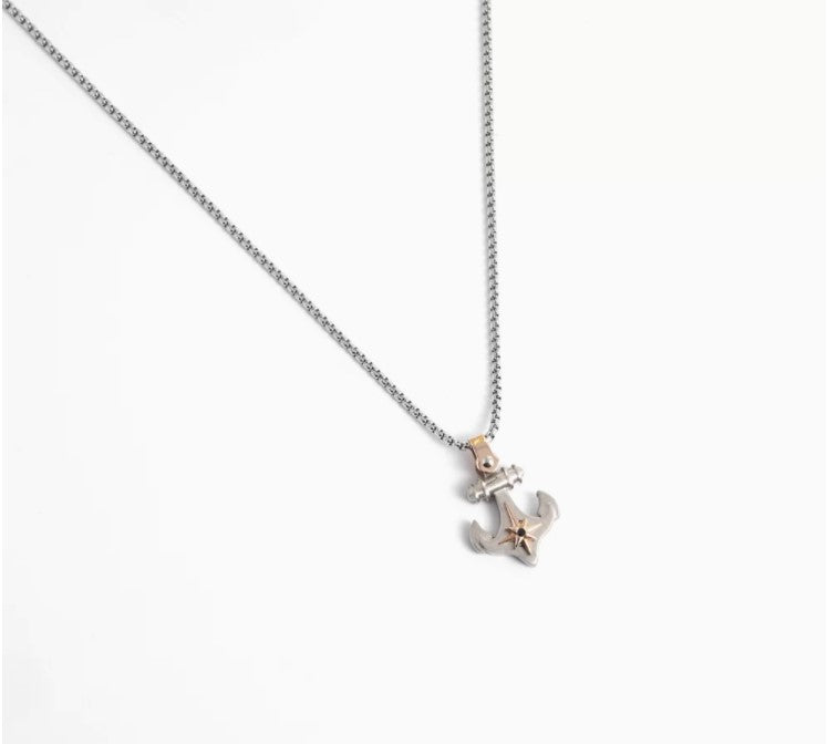 Collana in acciaio con ancora