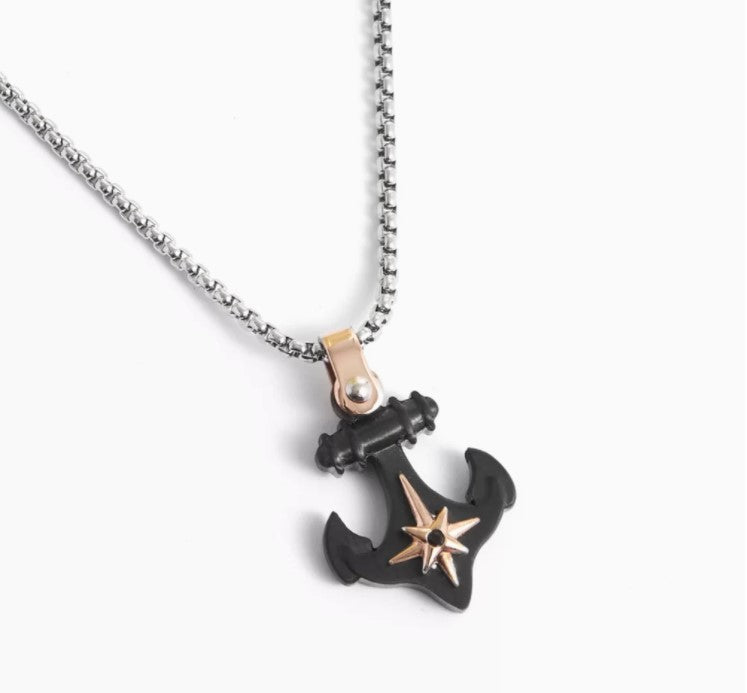 Collana in acciaio con ancora