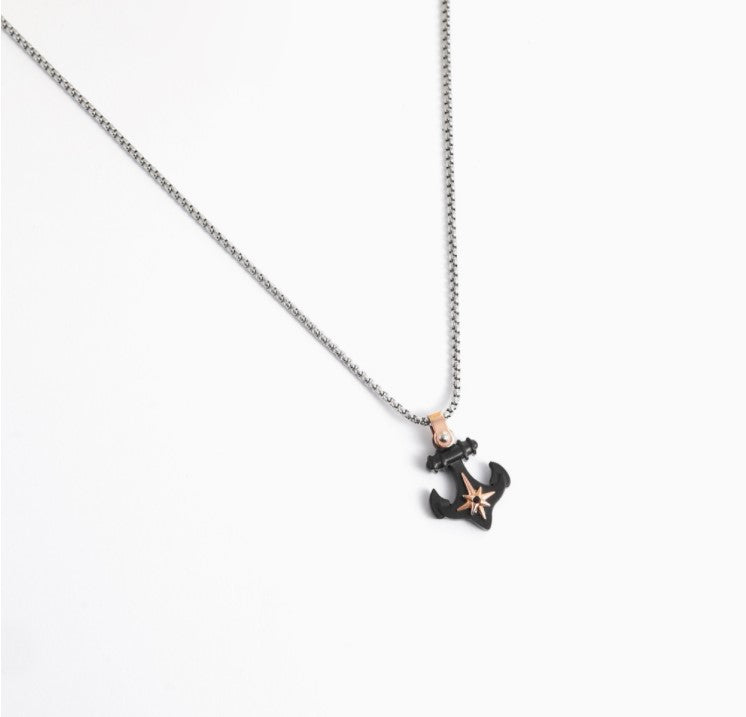 Collana in acciaio con ancora