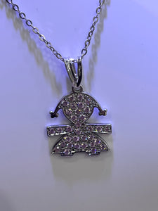 Collana in Argento 925 con bimba pendente
